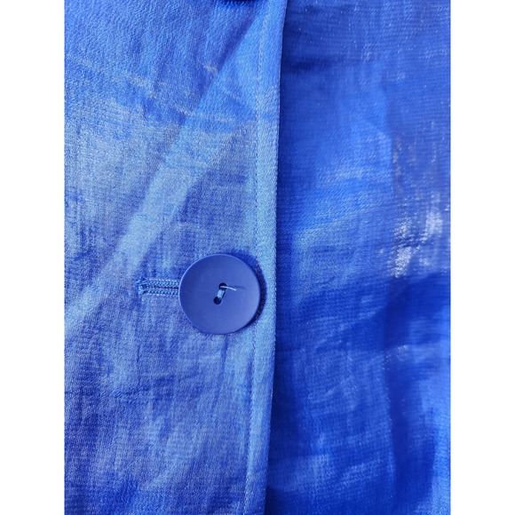 Ali Miles Shirt Womens 1X Blue Eclectic Button Up Long Sleeve Collar Shimmer NWT - Picture 5 of 11